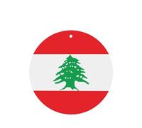 Poezjzw Flag Of Lebanon Pattern Car Air Fresheners 4 Pcs Round Shape Hanging Aromatherapy Tablets Scented Fresheners For Bedroom Bathroom