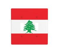 Poezjzw Flag of Lebanon Pattern Decorative Light Switch Plate Covers 2 Gang Wall Plate Double Toggle Switch Cover 4.5 X 4.5 in