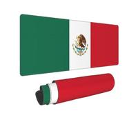 Poezjzw Flag of Mexico Long Gaming Mouse Pad Large Desk Pad Keyboard Mat with Stitched Edges for Gaming and Office 31.5 X 11.8 in