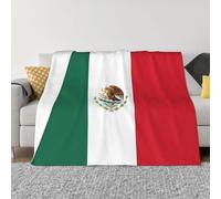 POEZJZW Flag of Mexico Pattern Flannel Blanket 80"X60" Bed Blankets for Sofa Bed Couch, Movie Night, Camping, and Travel