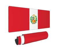 Poezjzw Flag of Peru Long Gaming Mouse Pad Large Desk Pad Keyboard Mat with Stitched Edges for Gaming and Office 31.5 X 11.8 in