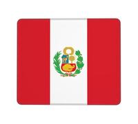 Poezjzw Flag of Peru Pattern Mouse Pad Non-Slip Rubber Stitched Edges Waterproof Gaming Mouse Mat for Desk Gaming Work Wireless Mice 8.3 X 10.3 in