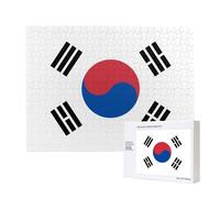 Poezjzw Flag Of Republic Of Korea Adult Classic Jigsaw 500 Pieces Wooden Puzzle Modern Home Decor Intellectual Game 52 X 38 Cm