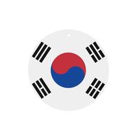 Poezjzw Flag Of Republic Of Korea Pattern Car Air Fresheners 4 Pcs Round Shape Hanging Aromatherapy Tablets Scented Fresheners For Bedroom Bathroom