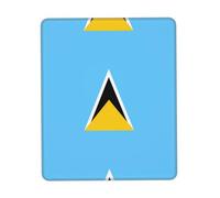 POEZJZW Flag Of Saint Lucia Pattern Mouse Pad, Portable Office Non-Slip Rubber Base Wireless Mouse Pad For Office Laptop Computer Pc 7.9 X 9.5 In
