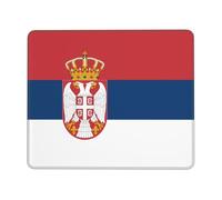 Poezjzw Flag of Serbia Pattern Mouse Pad Non-Slip Rubber Stitched Edges Waterproof Gaming Mouse Mat for Desk Gaming Work Wireless Mice 7.9 X 9.5 in