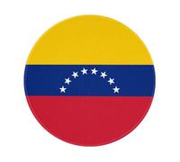 POEZJZW Flag Of Venezuela Pattern Round Mouse Mat, Cute Mouse Pad, Non-Slip Rubber Base With Stitched Edge, Small Size 7.9 X 7.9 Inch