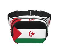 Poezjzw Flag Of Western Sahara Travel Waist Bag Suitable For Running, Cycling And Outdoor Adventures, Store Mobile Phones And Credit Cards, Black, One Size