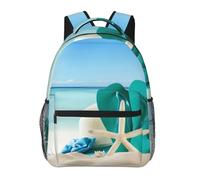 POEZJZW Flip-Flops Pattern Casual Shoulders Backpack School Bags Ladies Day And Sports Travel Bag Laptop Bag