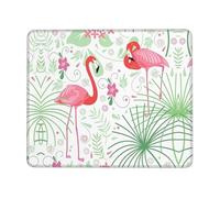 POEZJZW Floral Flamingo Botany Textured Mouse Pad, Rubberized Locking Edge Anti-Slip Mouse Pad For Office Gaming Computer Laptop 7 X 8.6 In