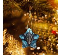 Poezjzw Flying Dragon Pattern Ceramic Christmas Ornament Star Hanging Pendant Gifts For Xmas Holidays, Ornaments For Home Decor