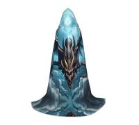 POEZJZW Flying Dragon Pattern Hooded Cloak Robe Costume Cloak For Adult Men Women Christmas Hoodies Cape Cosplay Costumes L