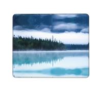 POEZJZW Foggy Mountains Landscape Textured Mouse Pad, Rubberized Locking Edge Anti-Slip Mouse Pad For Office Gaming Computer Laptop 7.9 X 9.5 In