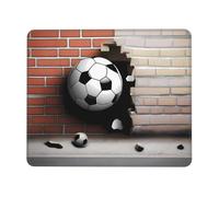 POEZJZW Football in The Corner Pattern Mouse Pad Non-Slip Rubber Stitched Edges Waterproof Gaming Mouse Mat for Desk Gaming Work Wireless Mice 7 X 8.6 in