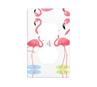 Poezjzw Four Flamingos Pattern Light Switch Cover Outlet Cover Duplex Outlet Decorative Wall Plate Decorative Wall Plate Size 4.5x2.76 Inch