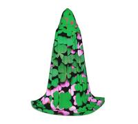 POEZJZW Four Leaf Clover Pattern Hooded Cloak Robe Costume Cloak For Adult Men Women Christmas Hoodies Cape Cosplay Costumes L