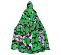 POEZJZW Four Leaf Clover Pattern Hooded Cloak Robe Costume For Adult Men Women Christmas Hoodies Cape Cosplay Costumes