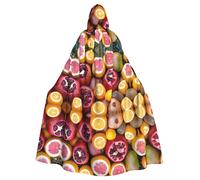 POEZJZW Fruit Picture Pattern Adult Hooded Cloak Cloak Women Men Halloween Costume Masquerade Cosplay Costume Christmas Party Robe