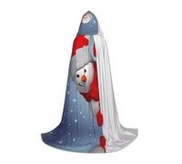 POEZJZW Funny Christmas Pattern Teenager Hooded Cloak Cloak Women Men Halloween Costume Masquerade Cosplay Costume Christmas Party Robe M