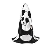 POEZJZW Funny Panda Pattern Men Women Cloak With Hood Adult Cape With Hood Renaissance Halloween Witch Costume Wizard Cloak M