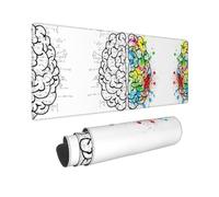 Poezjzw Geometry Brain Image with Science Long Gaming Mouse Pad Large Desk Pad Keyboard Mat with Stitched Edges for Gaming and Office 31.5 X 11.8 in