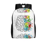 POEZJZW Geometry Brain Image With Science Pattern Casual Shoulders Backpack School Bags Ladies Day And Sports Travel Bag Laptop Bag