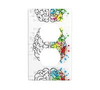 Poezjzw Geometry Brain Image with Science Pattern Light Switch Cover Outlet Cover Duplex Outlet Decorative Wall Plate Decorative Wall Plate Size 4.5x2.76 Inch