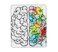 POEZJZW Geometry Brain Image With Science Textured Mouse Pad, Rubberized Locking Edge Anti-Slip Mouse Pad For Office Gaming Computer Laptop 7.9 X 9.5 In