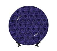 POEZJZW Ghost Swarm Pattern Bone China Decorative Plate, Smooth and Non-Injurious to Hands, Classic Artwork Suitable for Home and Office 7in