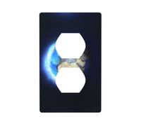 Poezjzw Glowing Earth Pattern Wall Plateoutlet Cover, Decorative Wall Plate Size 4.5x2.76 in for Residential and Commercial Areas
