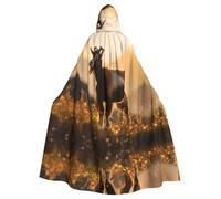 POEZJZW Goats Pattern Full Length Hooded Robe Cloak Long Cape Halloween Cosplay Costume Hoodies Cape Unisex