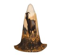 POEZJZW Goats Pattern Hooded Robe Cloak Long Cape Halloween Cosplay Costume Hoodies Cape Unisex Medium