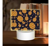 POEZJZW Golden Pineapple Pattern Led Lamp Base Night Light Acrylic USB 3 Mode for Room Cafe Bar Birthday Party