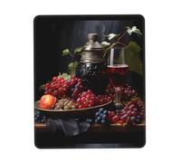 POEZJZW Grapes and Wine Pattern Mouse Pad Gaming Non-Slip Rubber Base Rectangular Mouse Mat for Desktop Computer Laptop Gaming Office 8.3 X 10.3 in