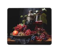 POEZJZW Grapes and Wine Pattern Mouse Pad Gaming Non-Slip Rubber Base Rectangular Mouse Mat for Desktop Computer Laptop Gaming Office 8.3 X 10.3 in