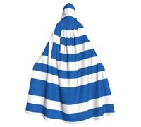 POEZJZW Greek Flag Pattern Full Length Hooded Robe Cloak Long Cape Halloween Cosplay Costume Hoodies Cape Unisex