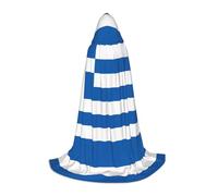 POEZJZW Greek Flag Pattern Hooded Robe Cloak Long Cape Halloween Cosplay Costume Hoodies Cape Unisex, Black, Medium