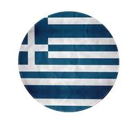 POEZJZW Greek Flag Pattern Round Mouse Pad Desktop Protection Mat with Non-Slip Rubber Base 7.9Ã-7.9 in for Home and Office
