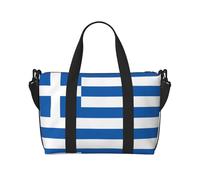 Poezjzw Greek Flag Travel Duffle Bag Weekender Carry On Tote Bags For Women Hospital Bags For Labor And Delivery Overnight Luggage Bag, Black, One Size