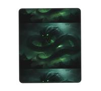 POEZJZW Green Feathered Serpent Pattern Mouse Pad Gaming Non-Slip Rubber Base Rectangular Mouse Mat for Desktop Computer Laptop Gaming Office 10 X 12 Inch