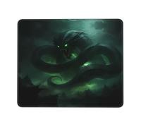 POEZJZW Green Feathered Serpent Pattern Mouse Pad Gaming Non-Slip Rubber Base Rectangular Mouse Mat for Desktop Computer Laptop Gaming Office 10 X 12 Inch
