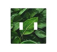 Poezjzw Green Nature Pattern Decorative Light Switch Plate Covers 2 Gang Wall Plate Double Toggle Switch Cover 4.5 X 4.5 in