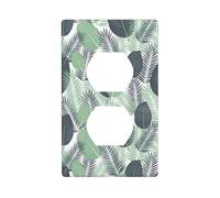 Poezjzw Green Tropical Leaves Pattern Wall Plateoutlet Cover, Decorative Wall Plate Size 4.5x2.76 in for Residential and Commercial Areas