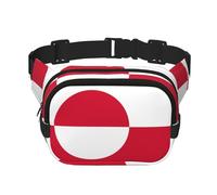 Poezjzw Greenland Flag Travel Waist Bag Suitable For Running, Cycling And Outdoor Adventures, Store Mobile Phones And Credit Cards, Black, One Size