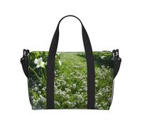 Poezjzw Greens And Flowers Travel Duffle Bag Weekender Carry On Tote Bags For Women Hospital Bags For Labor And Delivery Overnight Luggage Bag, Black, One Size, Black, One Size