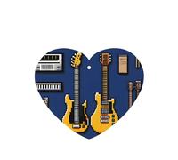 Poezjzw Guitar Bass Pattern Car Air Fresheners 4 Pcs Heart Shape Hanging Aromatherapy Tablets Scented Fresheners For Bedroom Bathroom