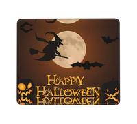 Poezjzw Halloween Witch Flying Pattern Mouse Pad Office Laptop Computer Desk Wireless Mouse Non Slip Rubber Base Washable 7 X 8.6 in Keyboard Pad