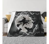 POEZJZW Halloween Witch Pattern Blanket Super Soft Flanne Warm Blanket Bed Sofa Living Room Film 50"X40"