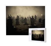 Poezjzw Hand Behind The Tombstone Puzzles For Adult 500 Pieces Wooden Jigsaw For Family Friend Home Decor Wall Art 20.4 X 15 In