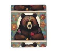 Poezjzw Healing Bear Pattern Mouse Pad Non-Slip Rubber Stitched Edges Waterproof Gaming Mouse Mat for Desk Gaming Work Wireless Mice 7.9 X 9.5 in